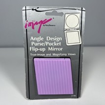 1989 Purple Purse Pocket Flip-up Mirror 2.5” By Mon Image NOS New Vintag... - $9.89