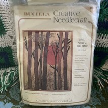 Vtg Bucilla Creative Needlecraft Kit SUNSET Crewel Embroidery NOS #8529 ... - $200.00