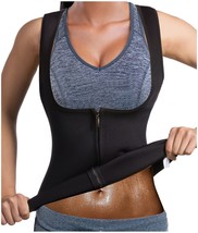 GAODI Women Waist Trainer Vest Slim Corset Workout Sweat Tank Top Zipper - £22.09 GBP