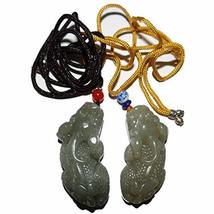 1.9&quot; China Certified Nature Hetian Nephrite Jade Wealth Pixiu Pair Hand Carved N - £69.20 GBP