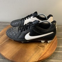 Nike TIEMPO RIO II FG Black White 631287-010 Men&#39;s Soccer Cleats Size 7.5 Shoes - £31.84 GBP