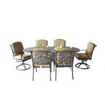7 piece patio dining set Elisabeth oval table 2 Flamingo swivel rocker 4 chairs. - £2,431.88 GBP