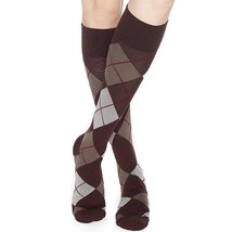 Dr. Comfort Rejuva Argyle Patterned Knee High 15-20 Chestnut  Small - Ar... - $17.46