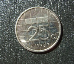 Netherlands Coin Nederlands 25 CENT 1998 Beatrix Koningin dep Nederlanden - £2.56 GBP