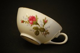 Old Vintage Moss Rose by Japan 2&quot; Flat Cup ~  Pink Roses Sango ? - £7.11 GBP