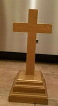 Antique Wood Folk Art cross crucifix catholic church altar monastery cha... - $185.72