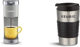 Keurig K-Mini Plus Single Serve K-Cup Pod Coffee Maker, Studio Gray &amp; Travel Mug - £172.60 GBP