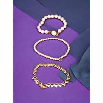 Three vintage bracelets~2 Pearl~1 gold - $23.76