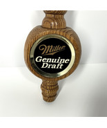 1980s Miller Genuine Draft MGD Beer Tap Handle 12&quot; Wooden 3 Sided Logo P... - $24.70