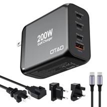 200W Usb C Fodable Wall Charger, 4-Port Pd 100W Pps45W (Travel Adapter) Gan Fast - £146.30 GBP