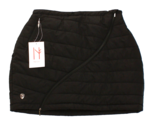 Neve Women&#39;s M Black Krista Insulated Quilted Short Skirt Asymmetrical F... - £101.15 GBP