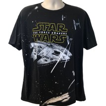 Star Wars The Force Awakens Men&#39;s Unisex Black Graphic T-Shirt Tee 2XL - $15.82