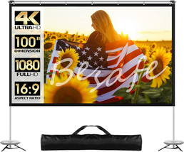 Projector Screen with Stand, 100 Inch Outdoor Movie Screen with Tripods,... - $2,251.14 MXN