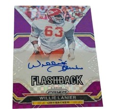 Willie Lanier Autograph /15 Chiefs Panini Prizm Auto Flashback Purple signature - £97.21 GBP