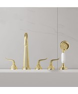 Classic luxury Gold 5 Holes widespread Bathroom BathTub Filler TUB Fauce... - $2,955.00