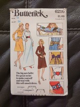 Butterick 6210 Womens Soft Smock Dress And Large Belts Size 14 Sewing Pattern UC - £18.97 GBP