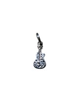 Brighton Silverplated Dual Sided GUITAR Charm Dangle Crystal  Scroll Hea... - $244.02 MXN