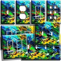 VIBRANT ABSTRACT OIL PAINT CHUNK LIGHT SWITCH OUTLET WALL PLATE ART STUD... - $225.06 MXN+