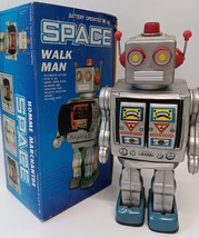 Vintage Retro Tin Battery Op 11-1/2&quot; tall Space Walkman  in Box! Non-Wor... - £45.45 GBP