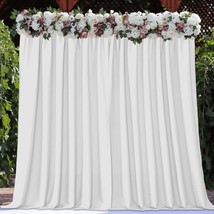 White Backdrop Curtains For Wedding Parties, Photography Backdrop Drapes For Wed - £30.25 GBP