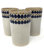 VTG Tonala Sandstone Pottery Tumblers Cobalt Tear Drop 5&quot; D’Casa Mexico ... - £27.64 GBP