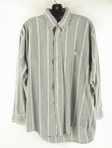 Chaps Ralph Lauren Gray Striped Button Down Shirt 15 32/33 - £19.49 GBP