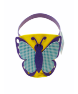 Yellow Felt Easter Basket With Purple Butterfly - £17.81 GBP