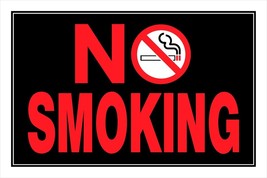 NO SMOKING SIGN 8&quot; x 12&quot; No Cigarette Symbol Fluorescent Plastic Hillman... - $19.31