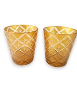 Bombay Co. Gold Star Etched Glass Tea Light Holders Set of 2 Tiki Pineap... - $379.94 MXN
