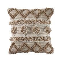 20&quot; X 20&quot; Tan Zippered Geometric Indoor Outdoor Throw Pillow - $1,648.09 MXN