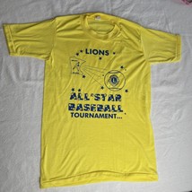 Vtg MN high school Lions all-star baseball Single Stitch yellow T-shirt Sz M - £14.70 GBP