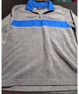 Aeropostale 1/4 Zip Pullover Gray W/ Fleece Lined Blue Stripe  Unisex Small - €10,94 EUR