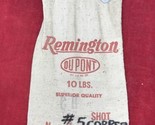 VTG Remington DUPONT Arms 10 lbs Empty Canvas Bag w/ Metal Tag #5 Copper... - $24.26