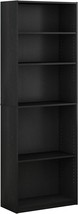 Furinno Jaya Simply Home 5-Shelf Bookcase, 5-Tier, Black - £63.42 GBP