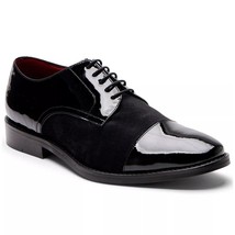 Carlos Santana Men West Cap Toe Derby Oxfords Size US 8D Black Patent Leather - £75.68 GBP