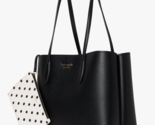 New Kate Spade All Day Large Tote Leather Black Multi with Polka Dot Pouch - $102.51