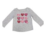 Long Sleeve gray T-Shirt Red Valentine&#39;s Day conversation hearts 18m Tod... - £5.62 GBP