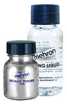 Mehron Makeup Metallic Powder (.17 oz) with Mixing Liquid (1 oz) (Silver). - £56.98 GBP