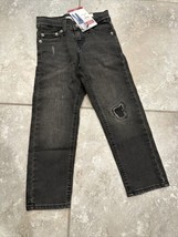 Boys Levi&#39;s Black  Adjustable Waist Taper Super Flex Jeans Size 5 NEW NWT - £11.69 GBP