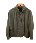 CARDINAL OF CANADA L Olive Wool Silk Zip Jacket Quiet Luxury Normcore Mi... - $123.75