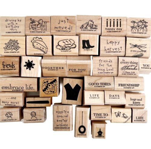 Primary image for Stamps Rubber Lot Of 37 Small Mixed Themes And Brands Vintage Bulk DWGG