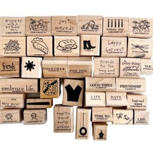 Stamps Rubber Lot Of 37 Small Mixed Themes And Brands Vintage Bulk DWGG - £25.59 GBP