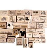 Stamps Rubber Lot Of 37 Small Mixed Themes And Brands Vintage Bulk DWGG - £25.68 GBP