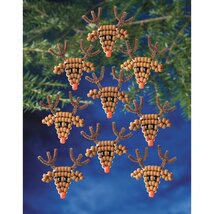 Beadery Holiday Beaded Ornament Kit, 2-Inch, Red-Nose Reindeer, Makes 9 ... - $11.09