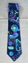 Vintage Mens Necktie Tie Funky New Wave Abstract Groovy 80s 90s Vibes US... - $14.85