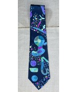 Vintage Mens Necktie Tie Funky New Wave Abstract Groovy 80s 90s Vibes US... - £11.59 GBP