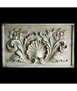 Renaissance Shell with Flowers Decorative Wall Relief Sculpture Plaque - $4,614.68 MXN