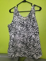 Faded Glory Women&#39;s Tan Black Sleeveless Animal Print Tank Top Size XL 16-18 - £8.79 GBP