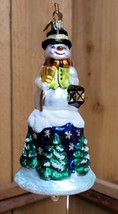 Christopher Radko 2000 SNOW BELL Retired Glass Christmas Ornament Snowman 7 in - $197.99