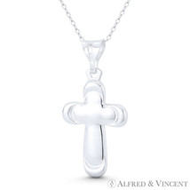 Bubble Cross Fancy Modern Christian Pendant in Solid Italy .925 Sterling Silver - £15.53 GBP+